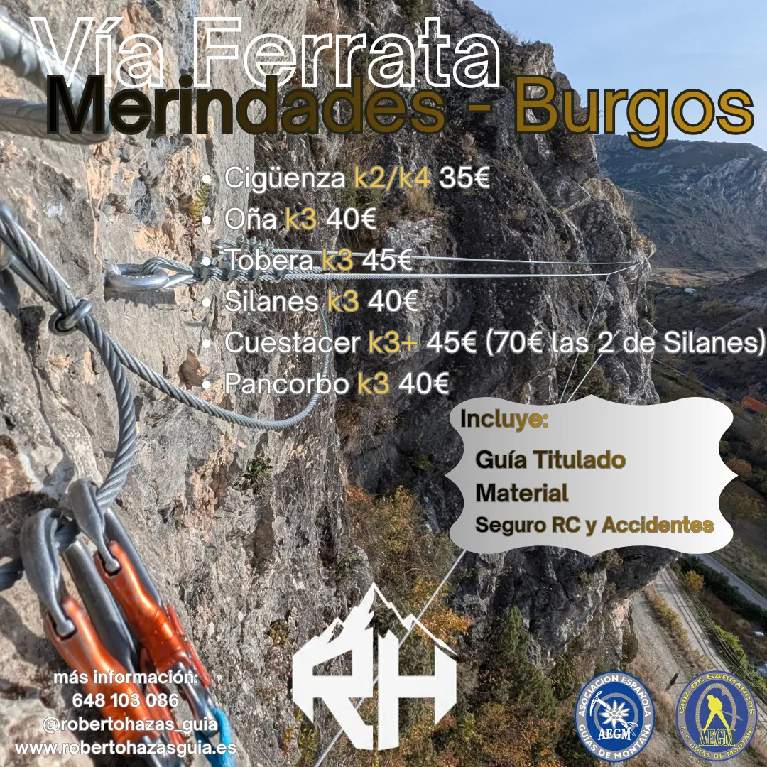 Vias Ferrata en la merindades, Cigüenza, Oña, Tobera, Silanes, Cuestacer, Pancorbo